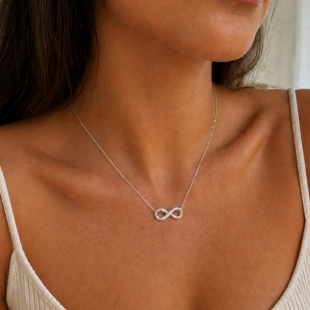Infinity Pendant Necklace Silver