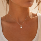 Heart Pendant Necklace Silver