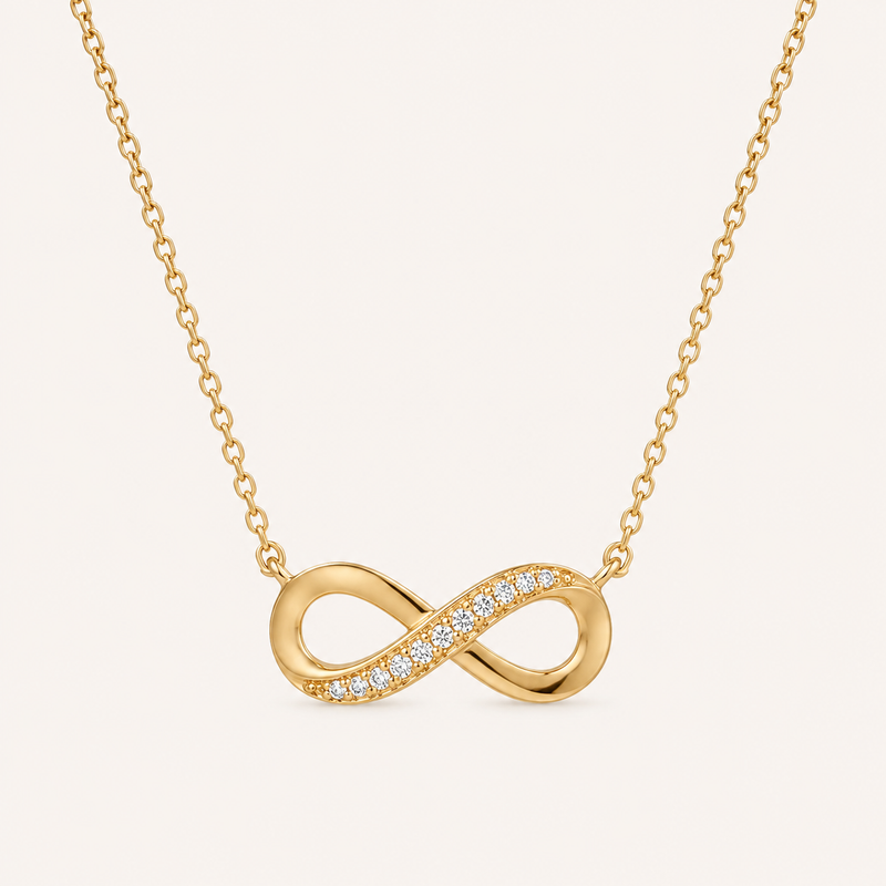 Infinity Pendant Necklace Gold