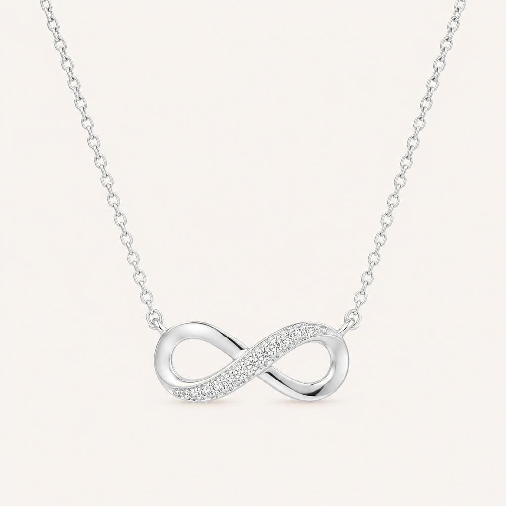 Infinity Pendant Necklace Silver