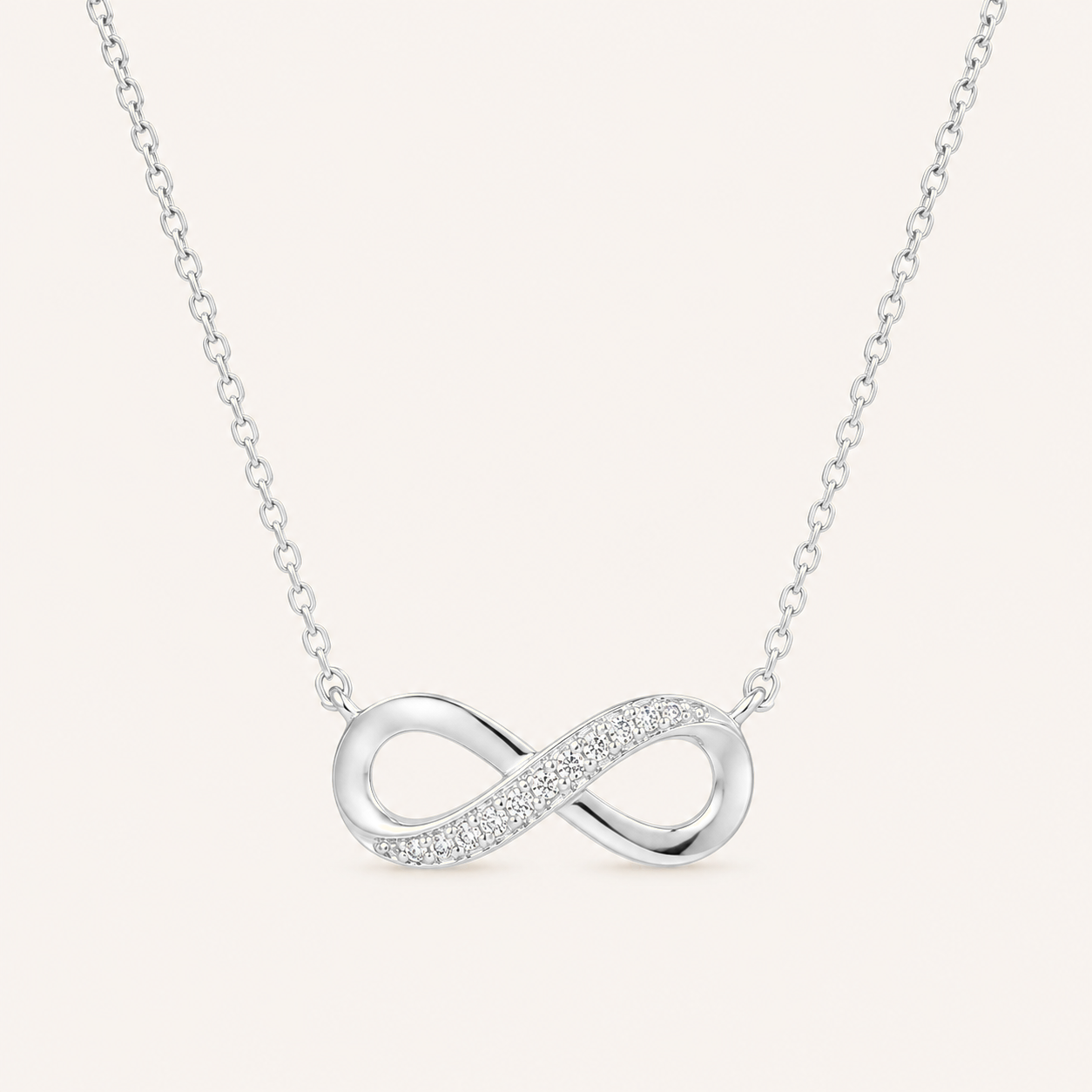Infinity Pendant Necklace Silver