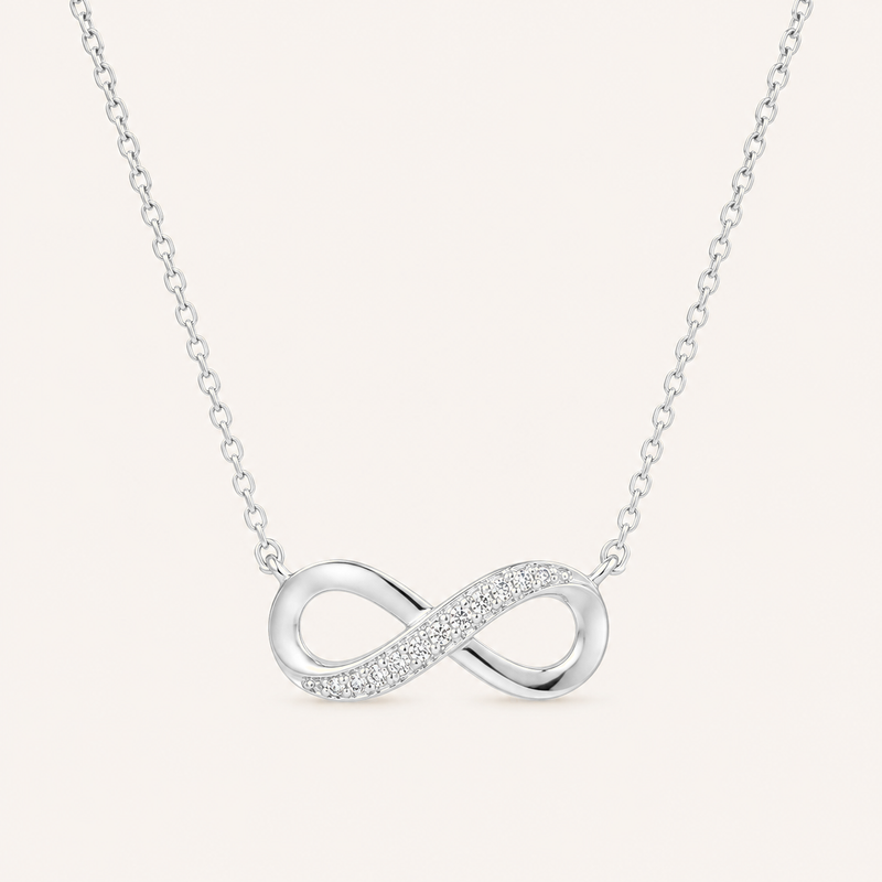 Infinity Pendant Necklace Silver