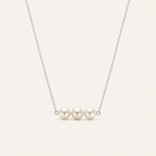 Pearl Trio Necklace Silver